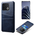 For OnePlus 10 Pro 5G PU Leather Coated Hard PC Double Protection Cover Anti-scratch Card Holder Design Cell Phone Case