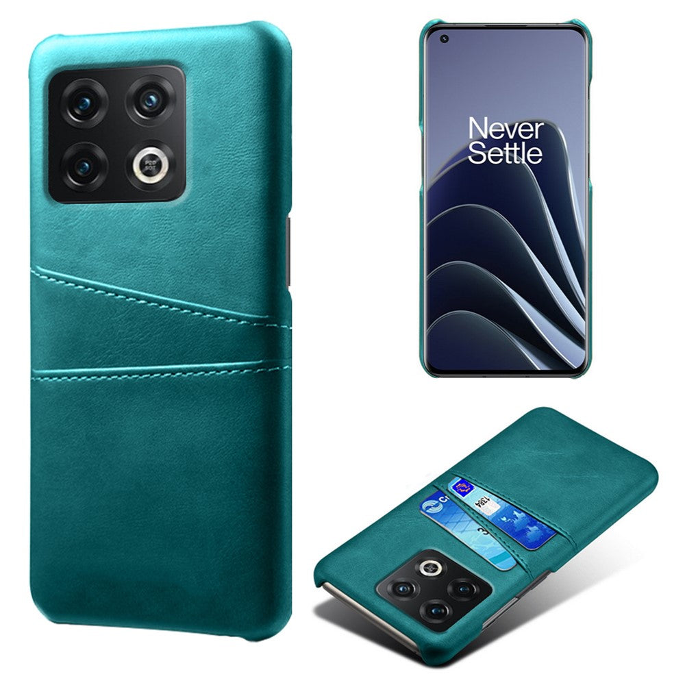 For OnePlus 10 Pro 5G PU Leather Coated Hard PC Double Protection Cover Anti-scratch Card Holder Design Cell Phone Case