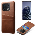 For OnePlus 10 Pro 5G PU Leather Coated Hard PC Double Protection Cover Anti-scratch Card Holder Design Cell Phone Case