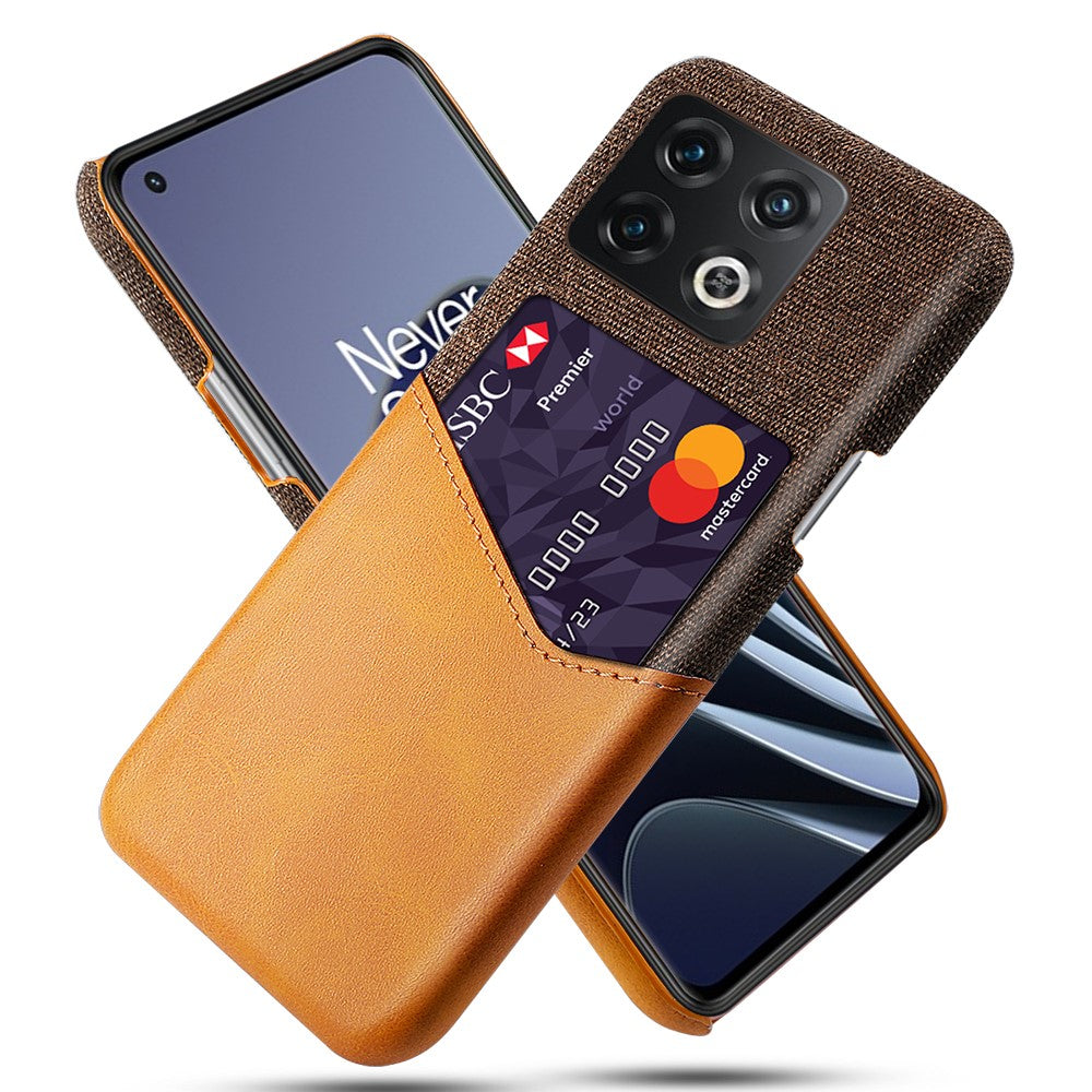 For OnePlus 10 Pro 5G Ultra Slim Cloth + PC + PU Leather Case Card Holder Phone Cover