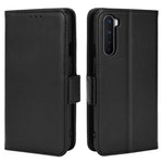 Litchitexturerat läderfodral med dubbelt magnetlås till OnePlus Nord, stativplånbok med fällbart lock och flipfodral