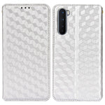 OnePlus Nord Rhombus Präglat PU-läder + TPU mobilskal Stativ Plånbok Skyddande Fodral