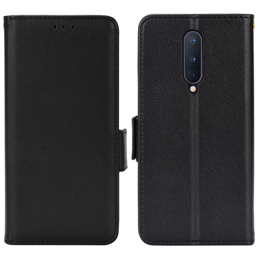 OnePlus 8 Dubbelmagnetiskt Spänne Litchi Texture mobilskal Fullt Skyddande Läderfodral