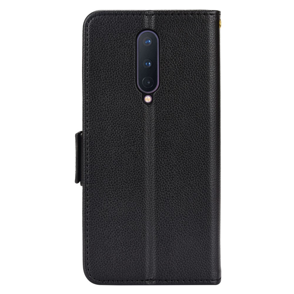OnePlus 8 Dubbelmagnetiskt Spänne Litchi Texture mobilskal Fullt Skyddande Läderfodral
