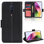 OnePlus 8 Dubbelmagnetiskt Spänne Litchi Texture mobilskal Fullt Skyddande Läderfodral