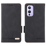 OnePlus 9 (EU/US-version) Läder+TPU Dubbelskiktat Skyddande Sidomagnetiska Spännen Hårdvara Design Flip mobilskal med Plånboksställ