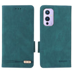 OnePlus 9 (EU/US-version) Läder+TPU Dubbelskiktat Skyddande Sidomagnetiska Spännen Hårdvara Design Flip mobilskal med Plånboksställ