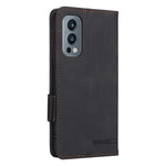 OnePlus Nord 2 5G Magnetiska sidospännen Hårdvarudesign Skal Läder+TPU Smartphone-skal med Plånboksställ