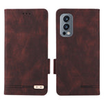 OnePlus Nord 2 5G Magnetiska sidospännen Hårdvarudesign Skal Läder+TPU Smartphone-skal med Plånboksställ