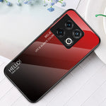 Tonad färg hårt PC + härdat glas bakskal för OnePlus 10 Pro 5G, reptåligt TPU-ramskal för mobil
