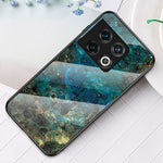 For OnePlus 10 Pro 5G Marble Pattern Tempered Glass + PC Hard Back Flexible TPU Frame Phone Case Cover