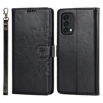OnePlus Nord N200 5G R61 Texturerad Söm Mönster Präglat Läderfodral Stativ Plånboksfodral