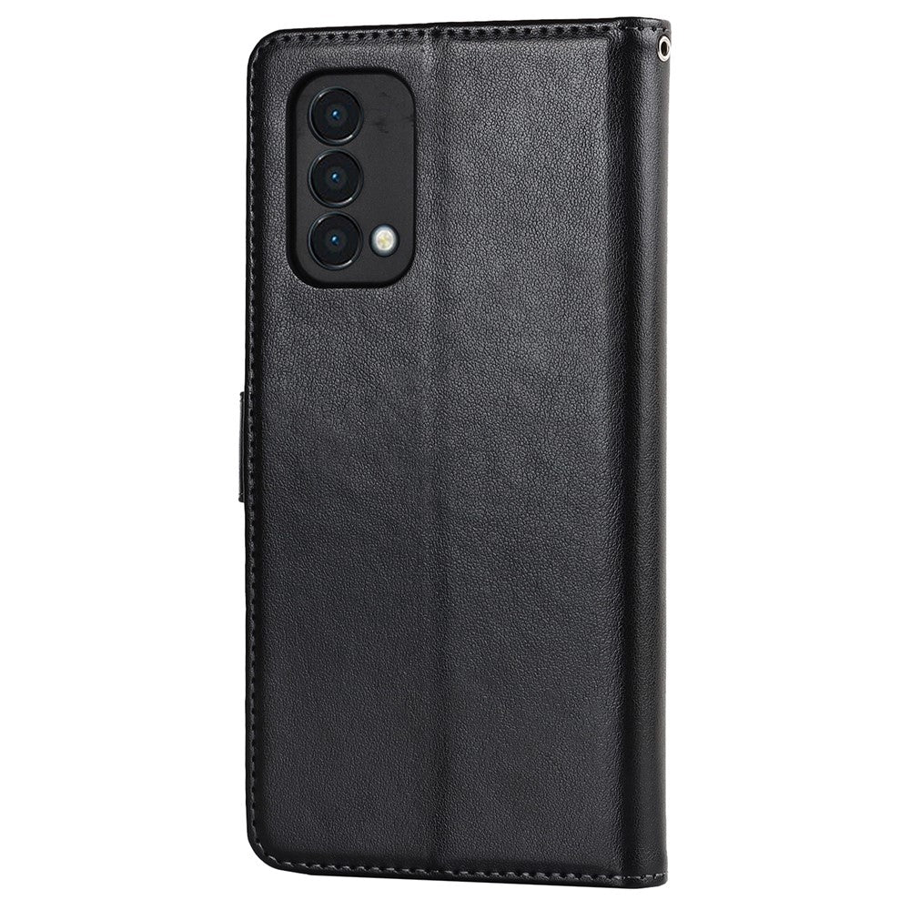 OnePlus Nord N200 5G R61 Texturerad Söm Mönster Präglat Läderfodral Stativ Plånboksfodral