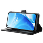 OnePlus Nord N200 5G R61 Texturerad Söm Mönster Präglat Läderfodral Stativ Plånboksfodral