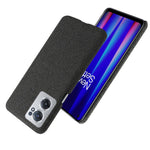 OnePlus Nord CE 2 5G Enfärgad Tygstruktur + PC Skyddsskal Värmeavledning Ofullständigt Bakstycke