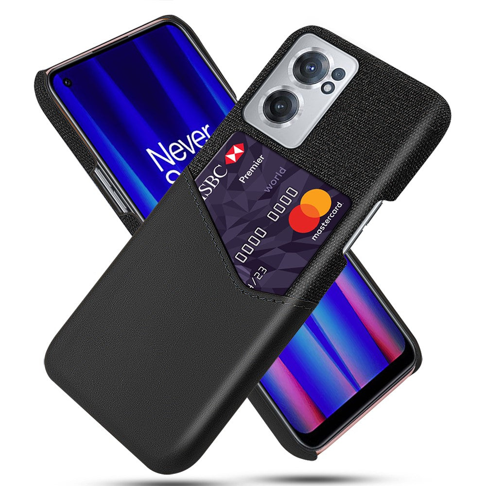 For OnePlus Nord CE 2 5G Card Slots Phone Case Cloth + PC + PU Leather Fall Proof Back Cover