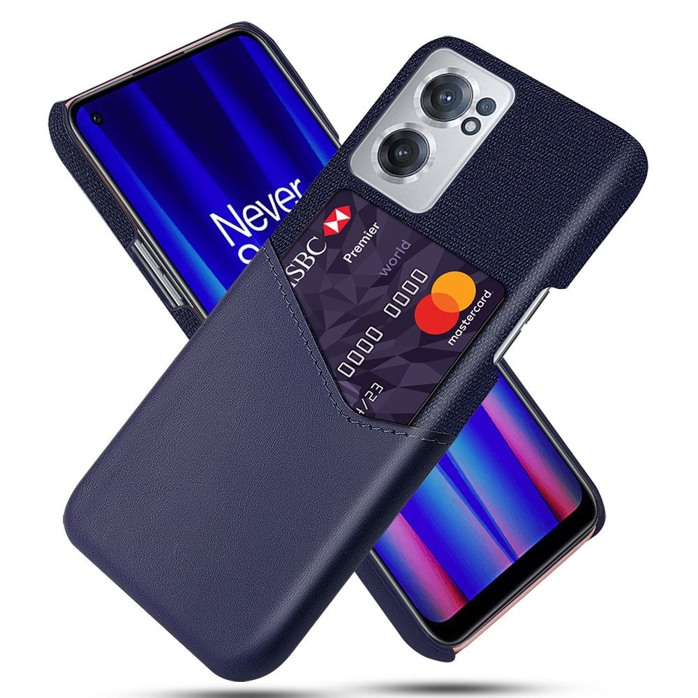 For OnePlus Nord CE 2 5G Card Slots Phone Case Cloth + PC + PU Leather Fall Proof Back Cover
