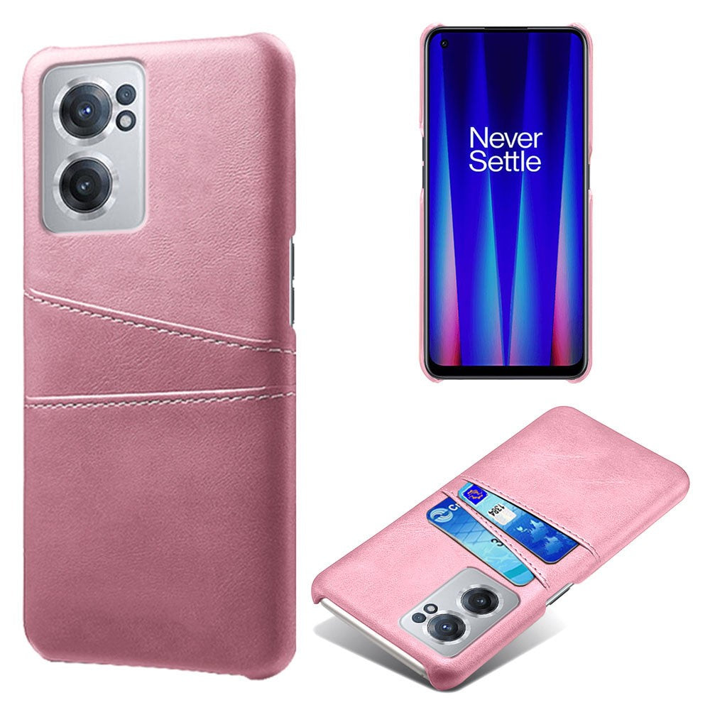 For OnePlus Nord CE 2 5G Phone Case Dual-layer Protection PU Leather Coated Hard PC Cover Two Card Slots Mobile Phone Protector