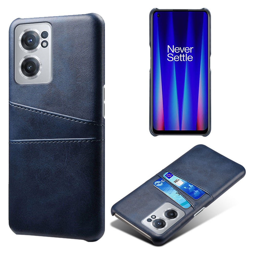 For OnePlus Nord CE 2 5G Phone Case Dual-layer Protection PU Leather Coated Hard PC Cover Two Card Slots Mobile Phone Protector