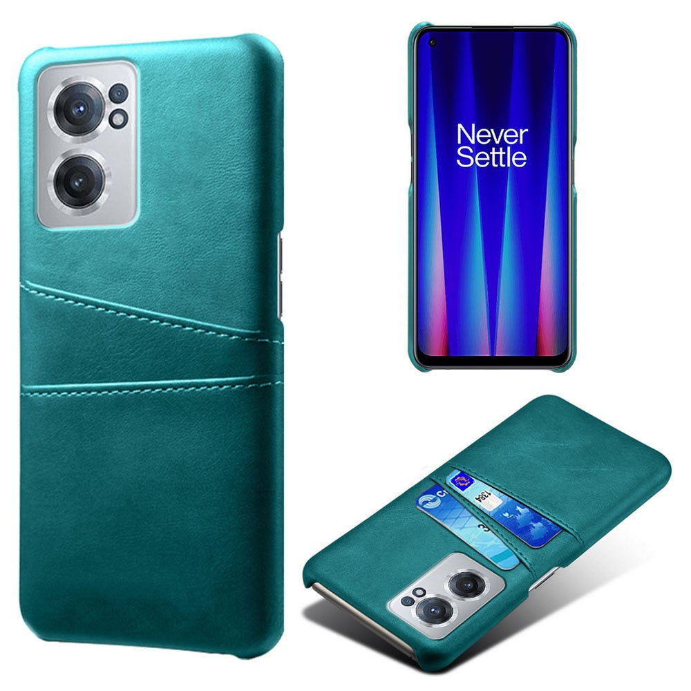 For OnePlus Nord CE 2 5G Phone Case Dual-layer Protection PU Leather Coated Hard PC Cover Two Card Slots Mobile Phone Protector