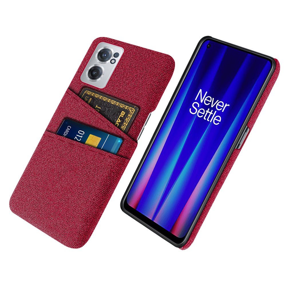 Mobilskal till OnePlus Nord CE 2 5G, stötsäker tygstruktur, dubbla kortplatser, tyg + PC-skydd