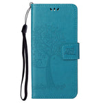 For OnePlus Nord CE 2 5G PU Leather Imprinted Owl Tree Pattern Case Folding Stand Wallet Flip Cover with Strap