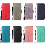 For OnePlus Nord CE 2 5G PU Leather Imprinted Owl Tree Pattern Case Folding Stand Wallet Flip Cover with Strap