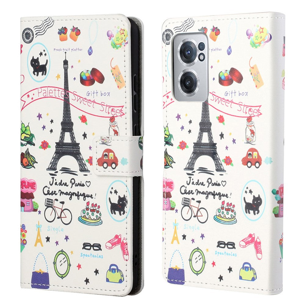 Pattern Printing Leather Case for OnePlus Nord CE 2 5G, Full-Protected Cover Shell with Wallet Stand