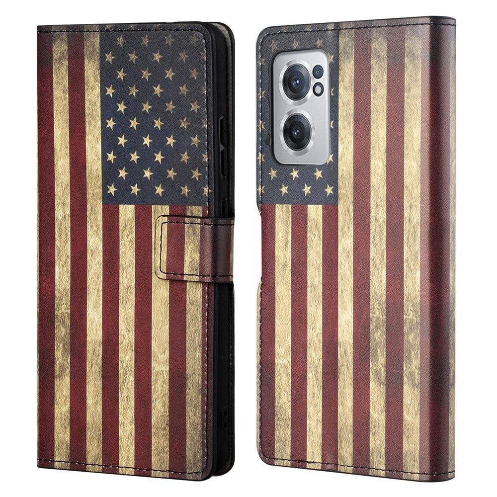 Pattern Printing Leather Case for OnePlus Nord CE 2 5G, Full-Protected Cover Shell with Wallet Stand