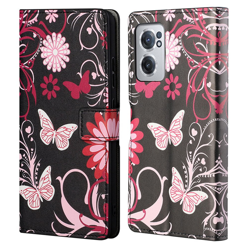 Pattern Printing Leather Case for OnePlus Nord CE 2 5G, Full-Protected Cover Shell with Wallet Stand