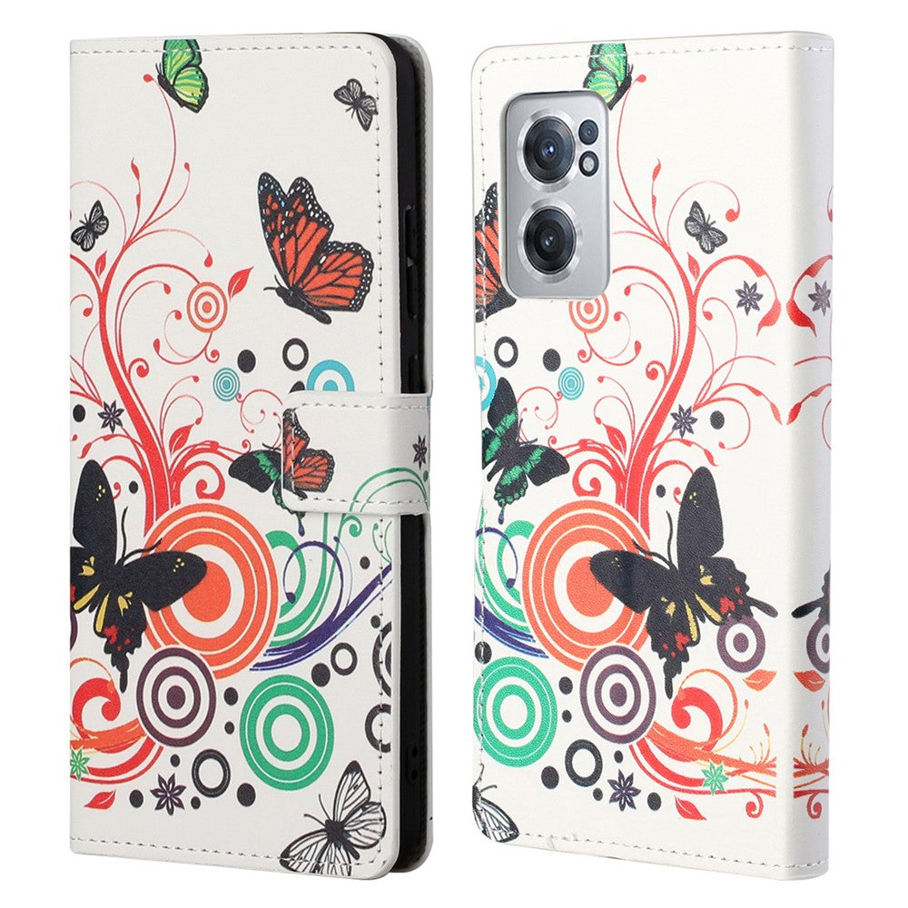 Pattern Printing Leather Case for OnePlus Nord CE 2 5G, Full-Protected Cover Shell with Wallet Stand