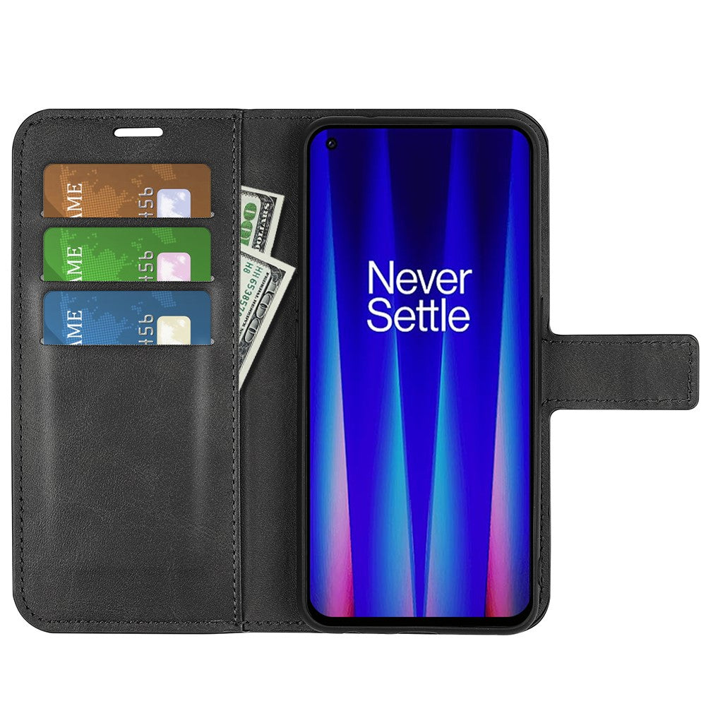 Plånboksfodral för OnePlus Nord CE 2 5G, skyddande folio-flipfodral, magnetisk stängning, PU-läderfodral med stativ