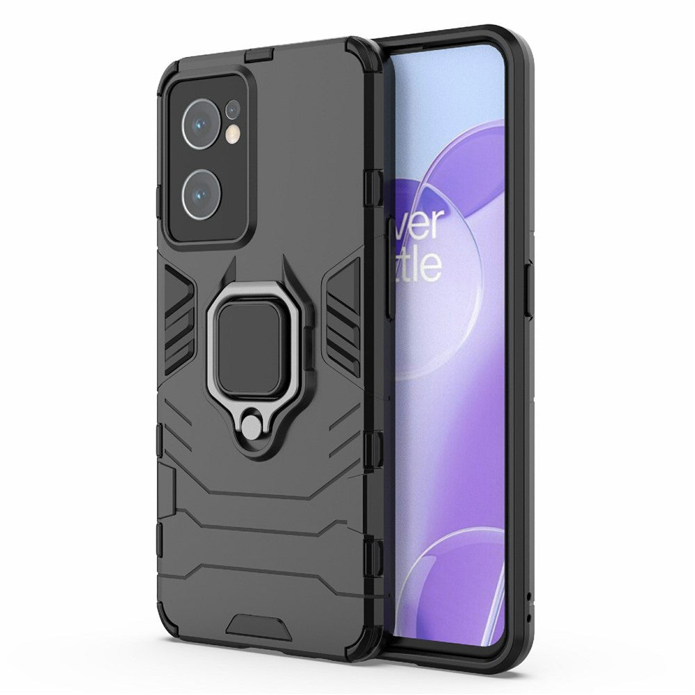 Til OnePlus Nord CE 2 5G TPU+ hårdt PC-cover Anti-fald sammenklappelig ringstativ bagcover