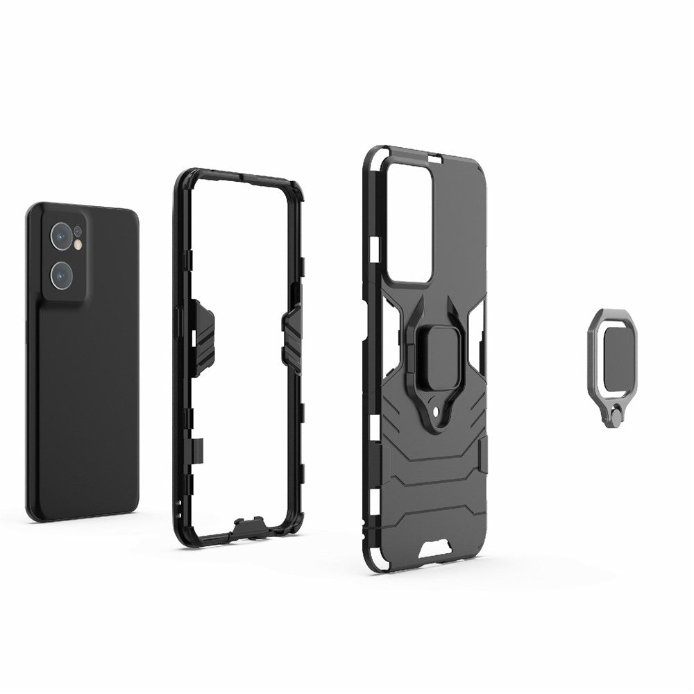 For OnePlus Nord CE 2 5G TPU+ Hard PC Case Anti-fall Foldable Ring Kickstand Back Shell
