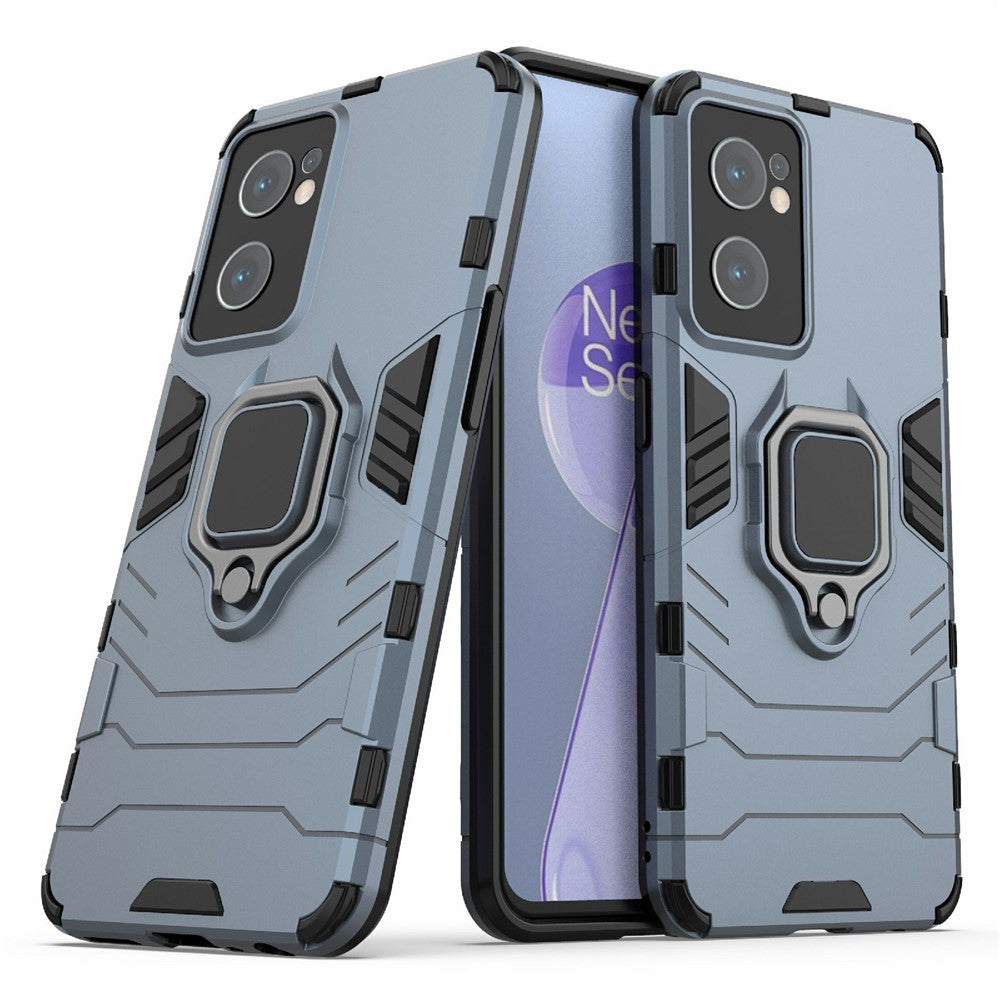 Til OnePlus Nord CE 2 5G TPU+ hårdt PC-cover Anti-fald sammenklappelig ringstativ bagcover