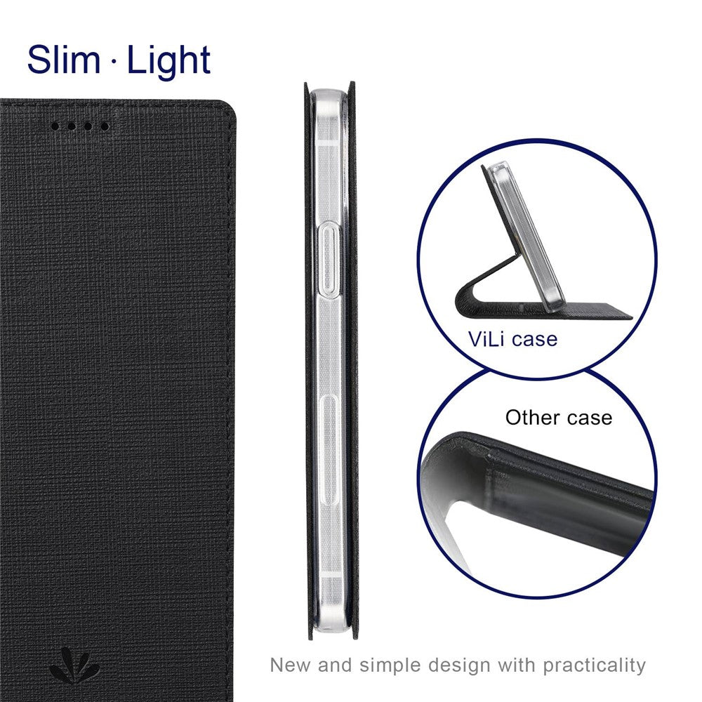 VILI DMX Series for OnePlus Nord CE 2 5G, Automatic Absorption Leather Phone Case Stand Cover with Single Card Slot