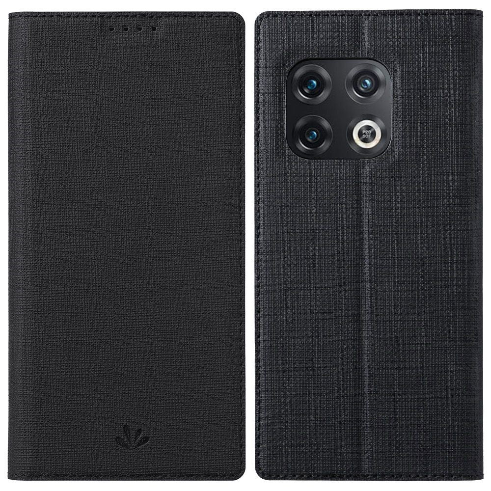 VILI DMX-serien till OnePlus 10 Pro 5G, självabsorberande läderfodral med stativ och kortplats