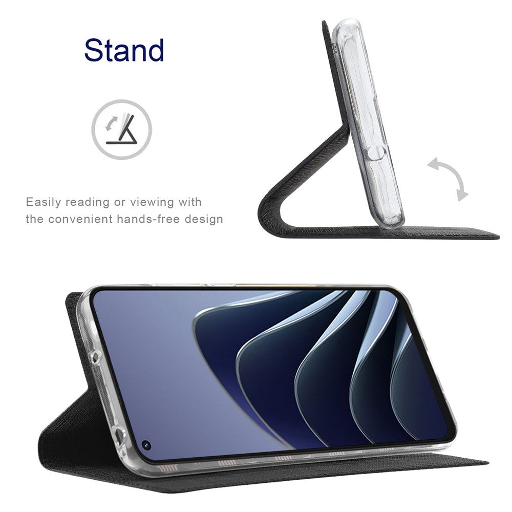 VILI DMX-serien till OnePlus 10 Pro 5G, självabsorberande läderfodral med stativ och kortplats