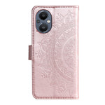 OnePlus Nord N20 5G Mandala Blomma Präglat PU Läder Plånboksfodral Hopfällbart Stativ Skyddande Fodral med Rem