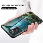 Marmorerat mönster härdat glasfodral för OnePlus Nord CE 2 5G, fingeravtrycksfritt reptåligt mobilmobilskal