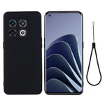 OnePlus 10 Pro flytande silikonmobilskal silkeslent mjukt lätt smalt exakt utskärningsskydd med rem