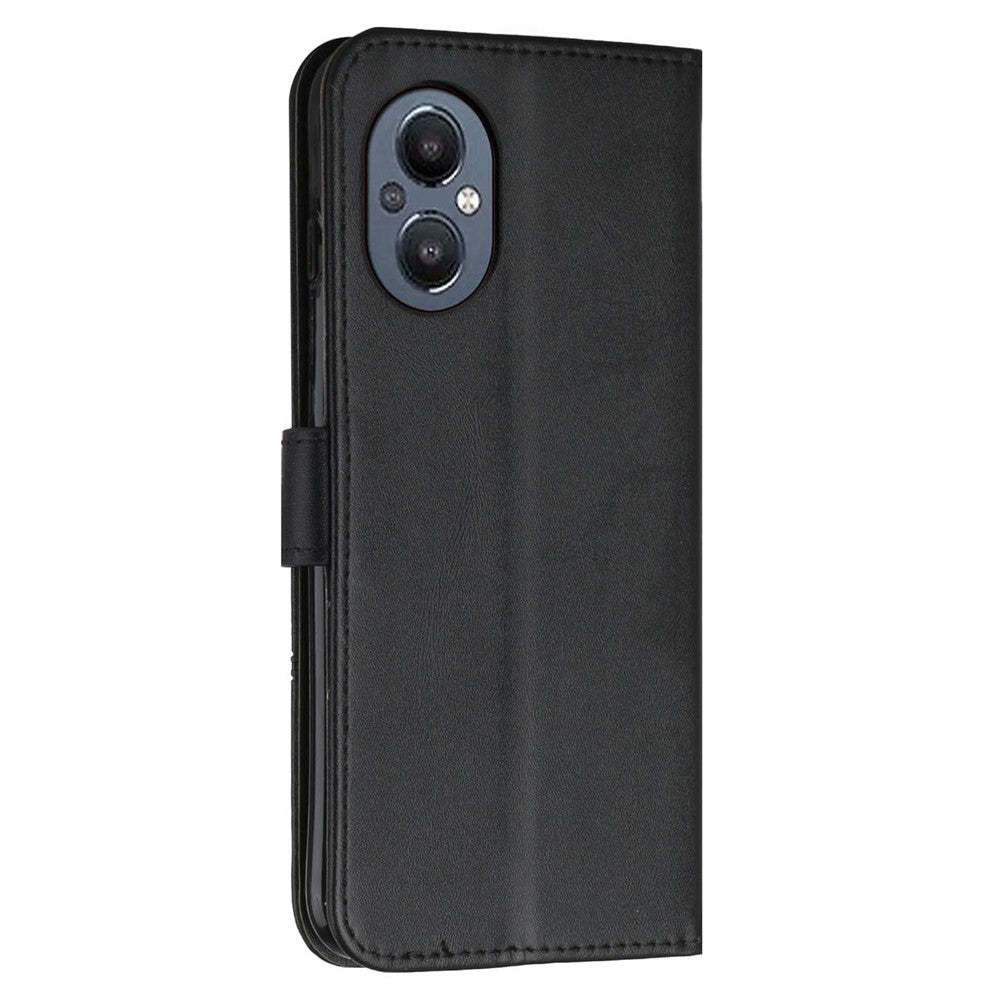 OnePlus Nord N20 5G Sömnadsdesign Plånboksskal Slitstarkt Fallskyddande PU-läder Stativfodral med Rem