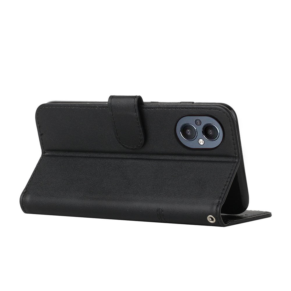 OnePlus Nord N20 5G Sömnadsdesign Plånboksskal Slitstarkt Fallskyddande PU-läder Stativfodral med Rem