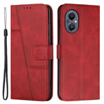 OnePlus Nord N20 5G Sömnadsdesign Plånboksskal Slitstarkt Fallskyddande PU-läder Stativfodral med Rem