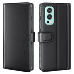 For OnePlus Nord 2 5G Split Leather Genuine Leather Shockproof Wallet Case Mobile Phone Stand Cover