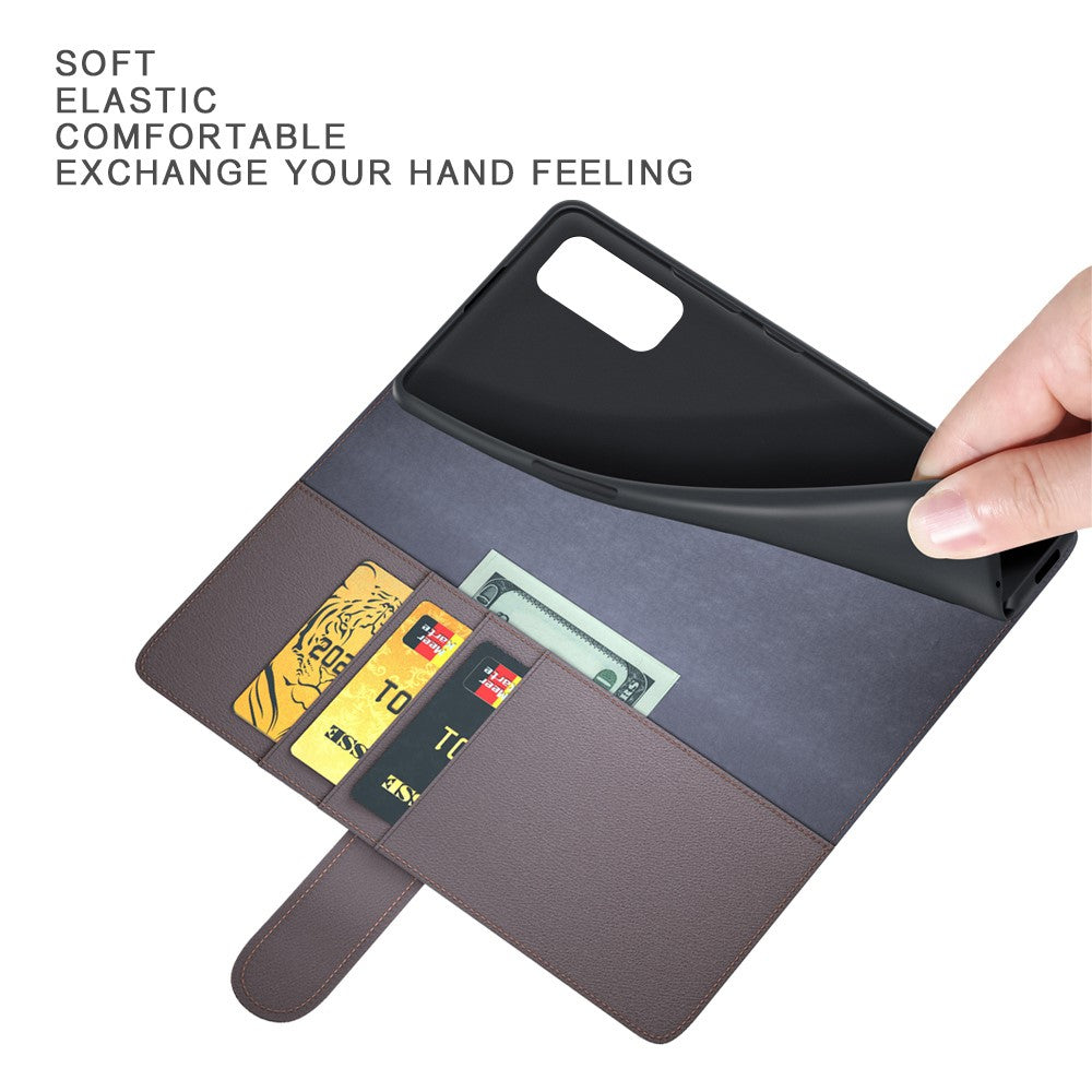 For OnePlus Nord 2 5G Split Leather Genuine Leather Shockproof Wallet Case Mobile Phone Stand Cover