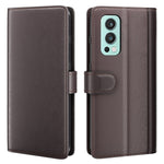 For OnePlus Nord 2 5G Split Leather Genuine Leather Shockproof Wallet Case Mobile Phone Stand Cover