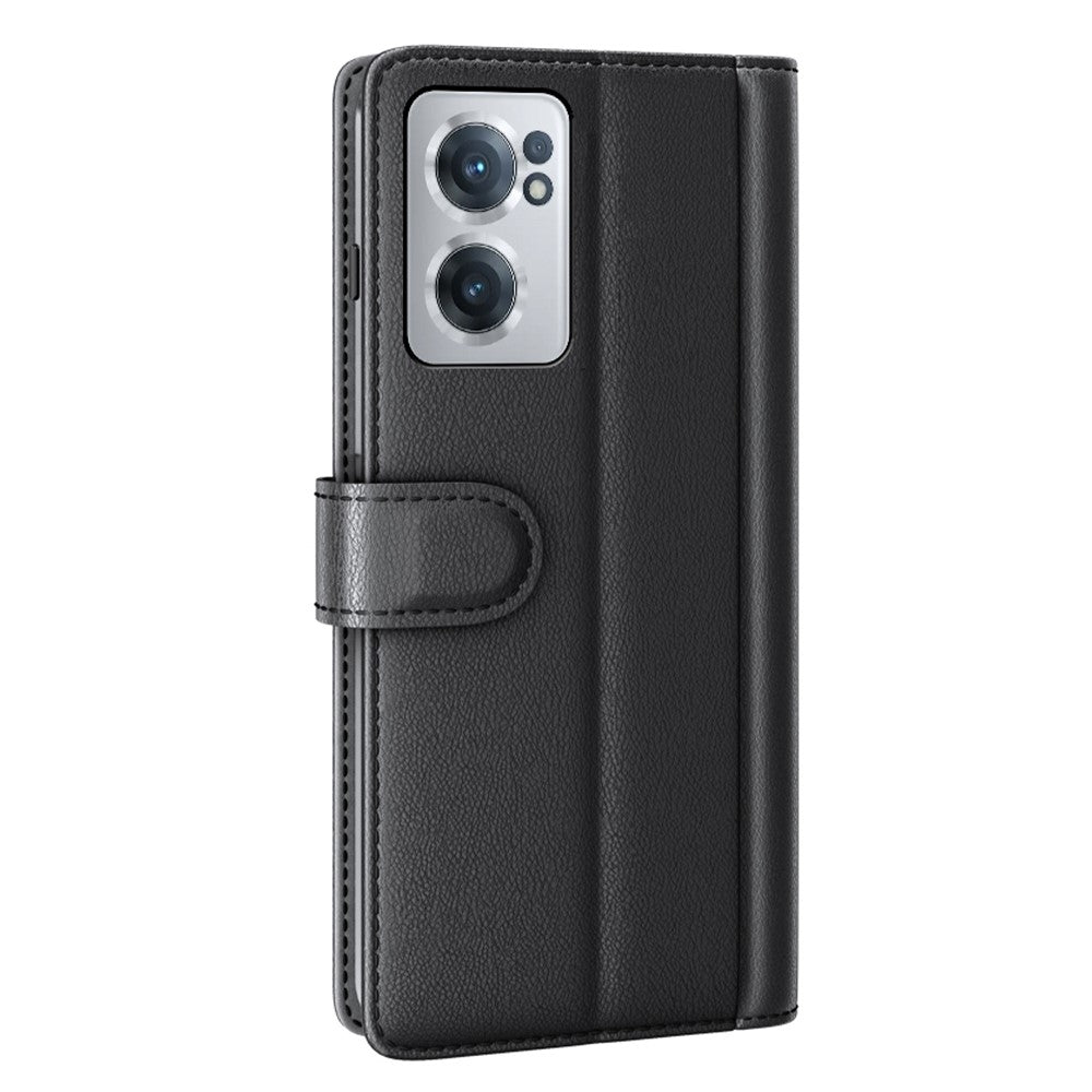 For OnePlus Nord CE 2 5G Drop Proof Wallet Case Split Leather Genuine Leather Folio Flip Stand Cover