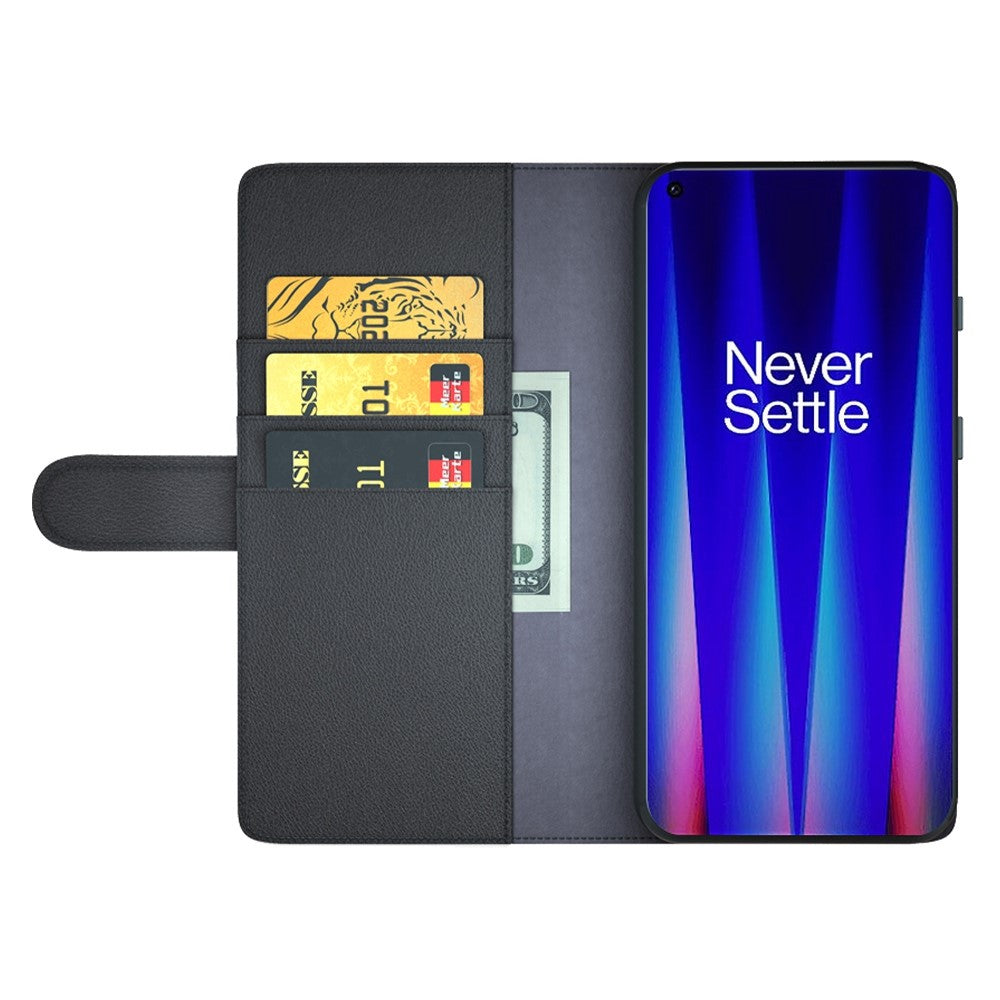 For OnePlus Nord CE 2 5G Drop Proof Wallet Case Split Leather Genuine Leather Folio Flip Stand Cover