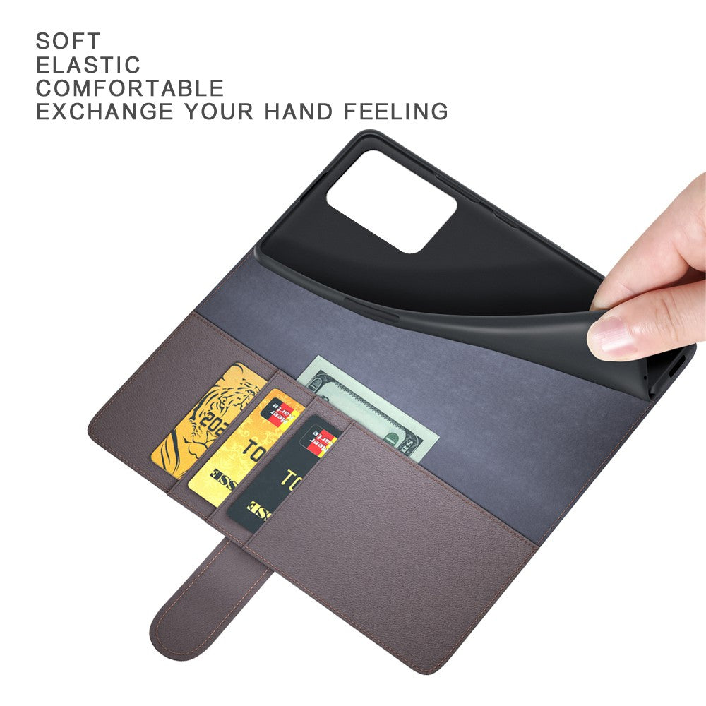 For OnePlus Nord CE 2 5G Drop Proof Wallet Case Split Leather Genuine Leather Folio Flip Stand Cover